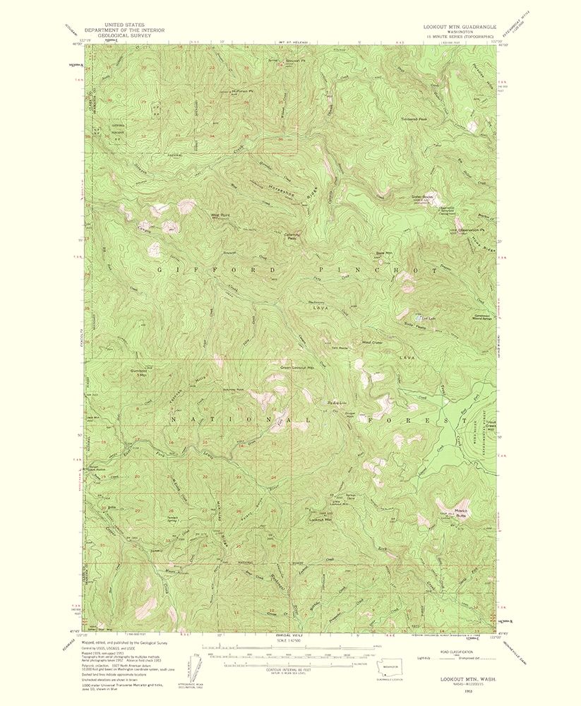 Lookout Mountain Washington Quad - USGS 1963