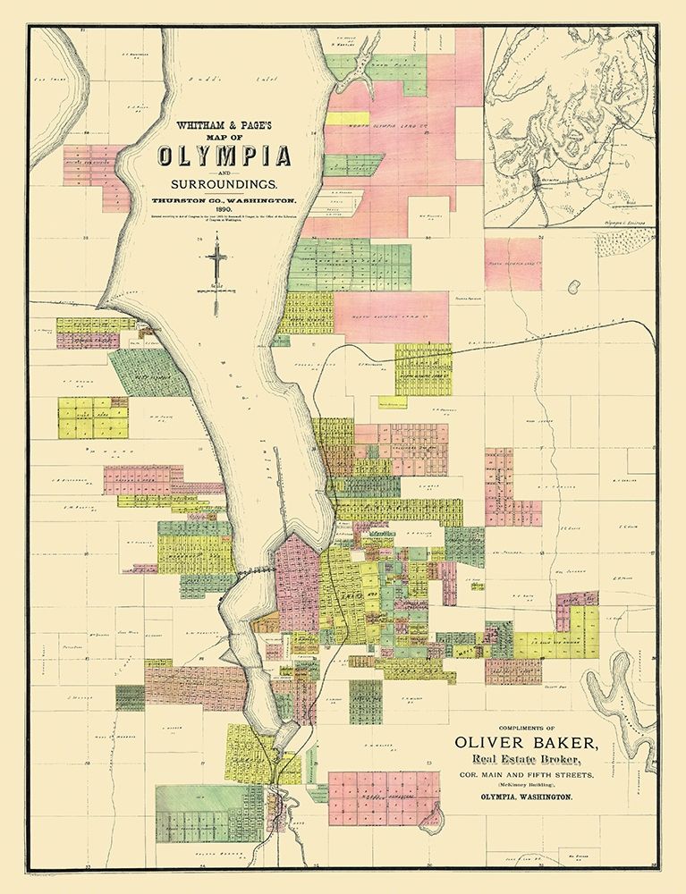 Olympia Washington Landowner - Whitham 1890