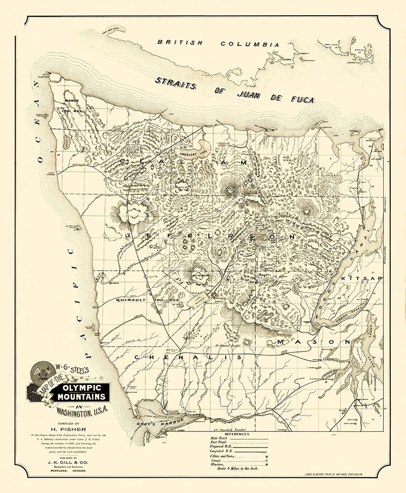 Olympic Mountains Washington - Gill 1890