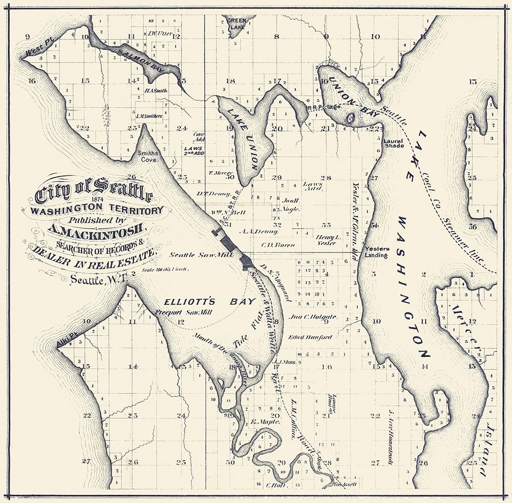 Seattle Washington Landowner - Mackintosh 1874