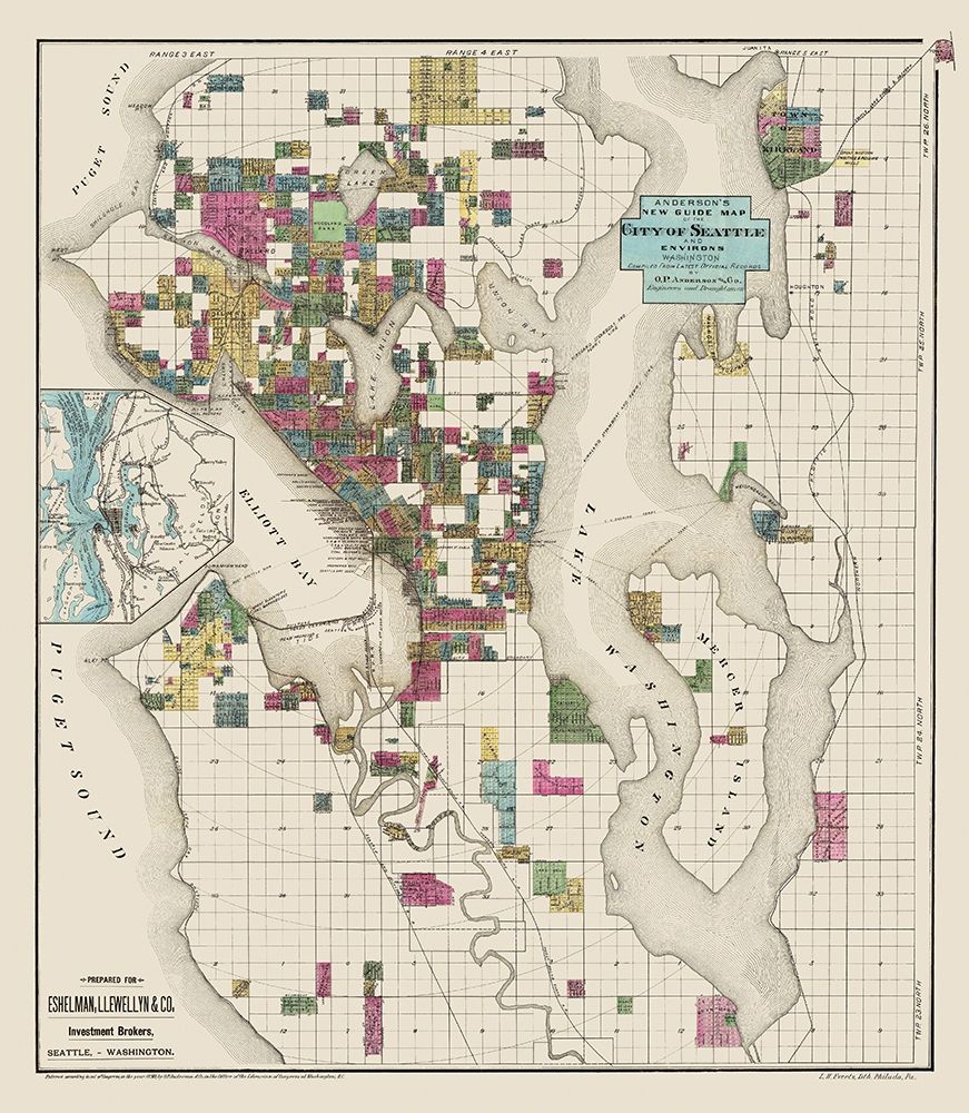 Seattle Washington Landowner - Anderson 1890