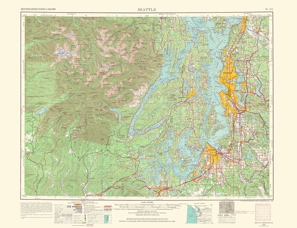 Seattle Washington Quad - USGS 1966