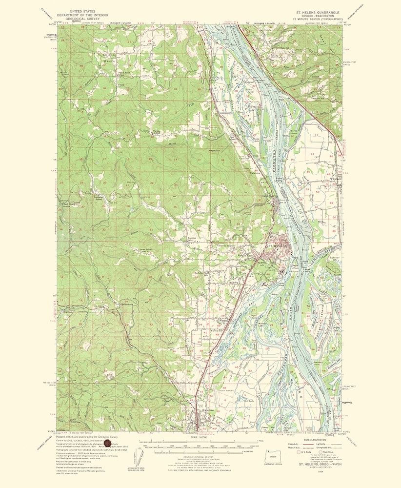 Mt St Helens Oregon Washington Quad - USGS 1954