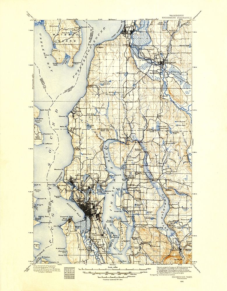 Snohomish Washington Quad - USGS 1895