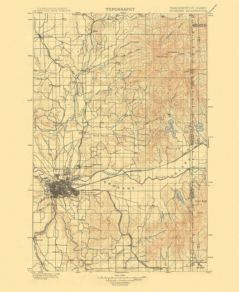 Spokane Washington Quad - USGS 1901