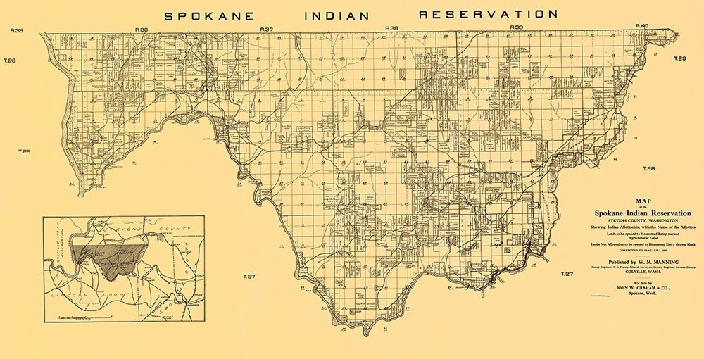 Spokane Indian Reservation - Manning 1910