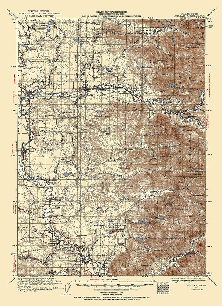 Sultan Washington Quad - USGS 1921