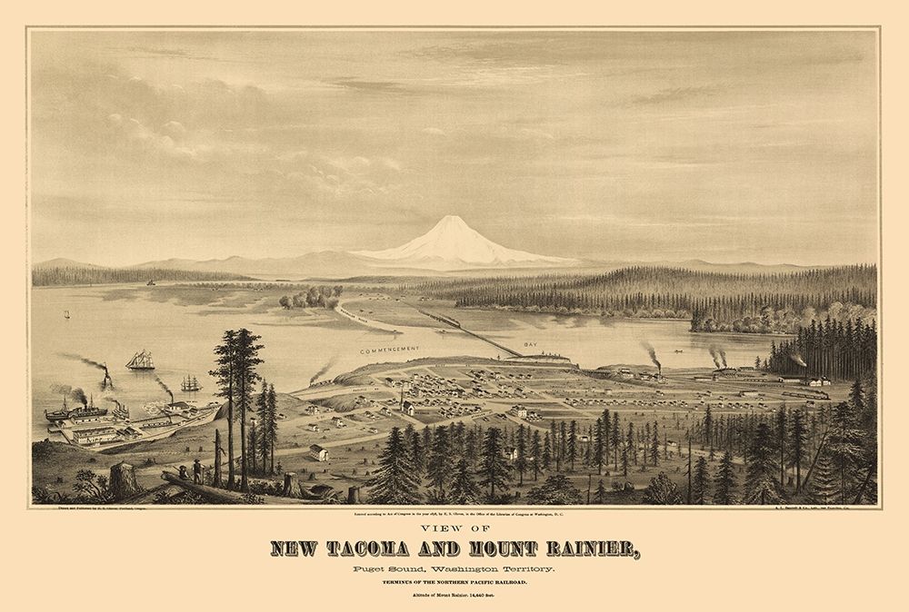 New Tacoma Mount Rainier Washington - Glover 1878