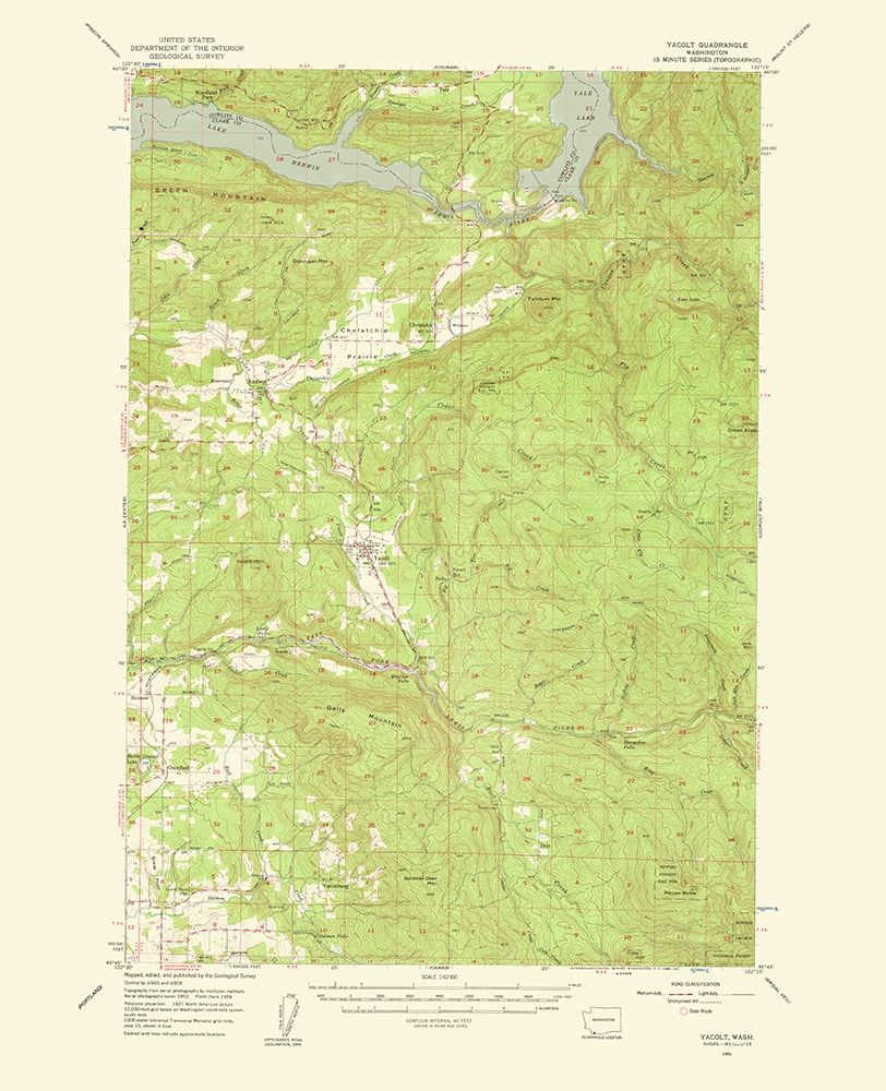 Yacolt Washington Quad - USGS 1961