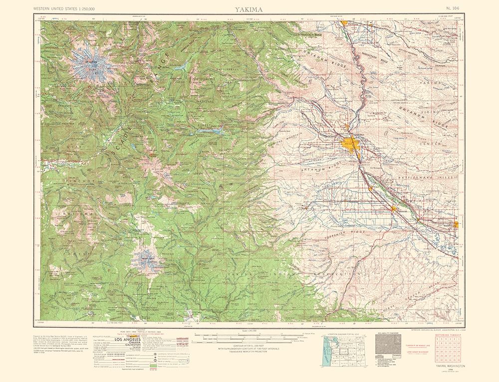 Yakima Washington Quad - USGS 1958