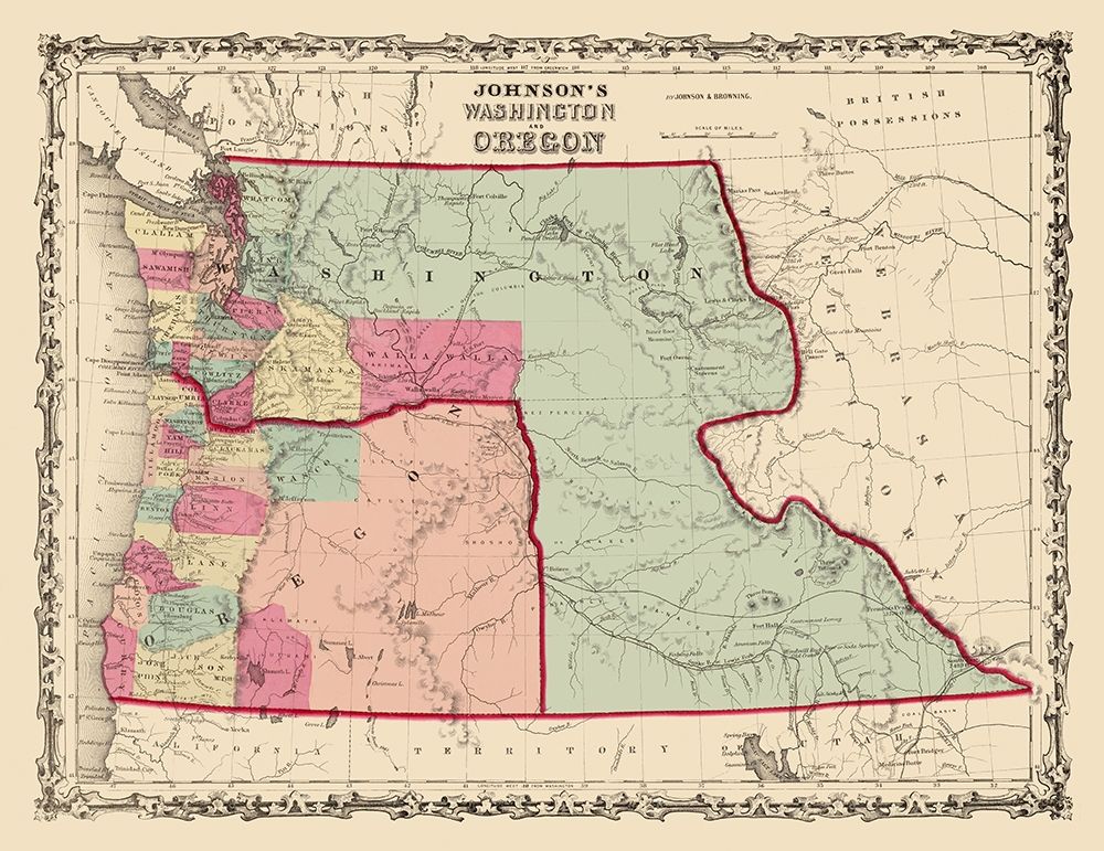 Washington, Oregon - Johnson 1860