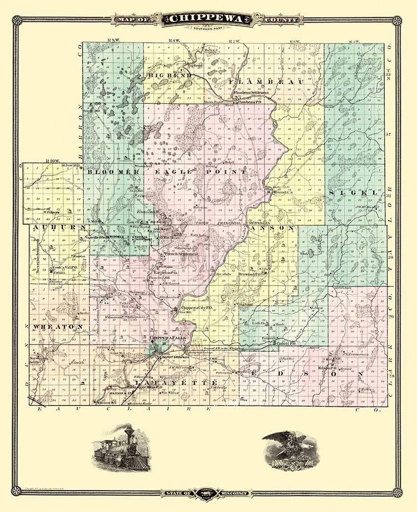 Chippewa  South Wisconsin Landowner - Snyder 1878