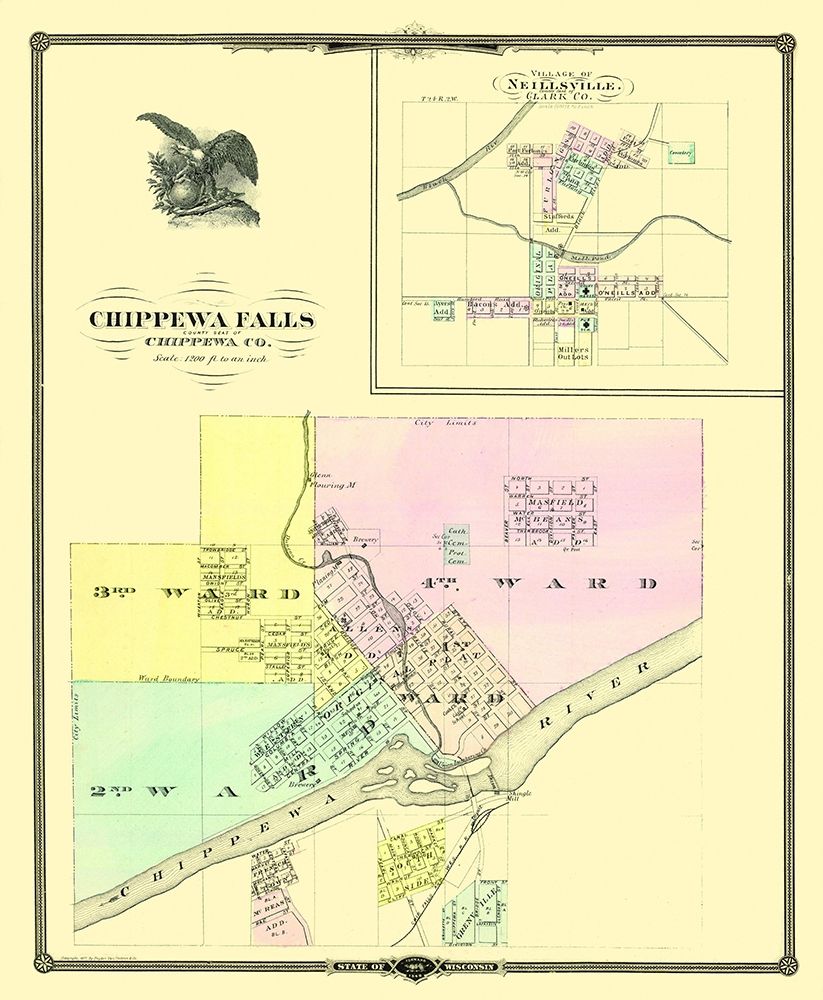 Chippewa Falls Wisconsin Landowner - Snyder 1878