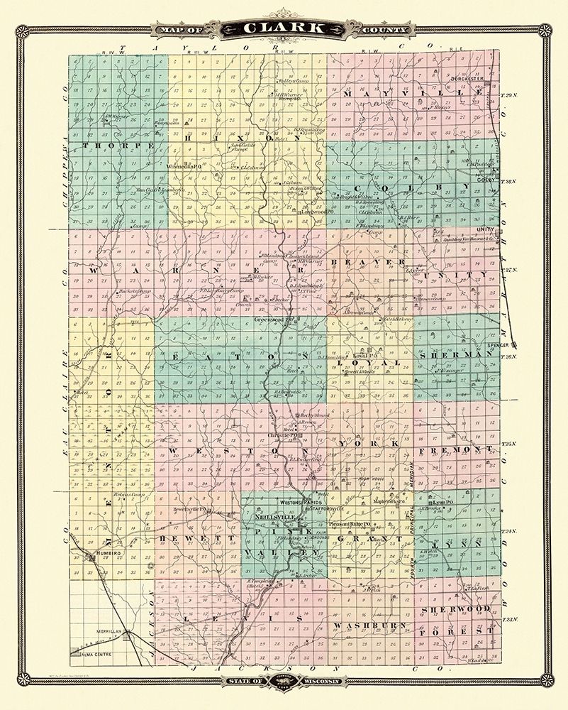 Clark Wisconsin Landowner - Snyder 1878