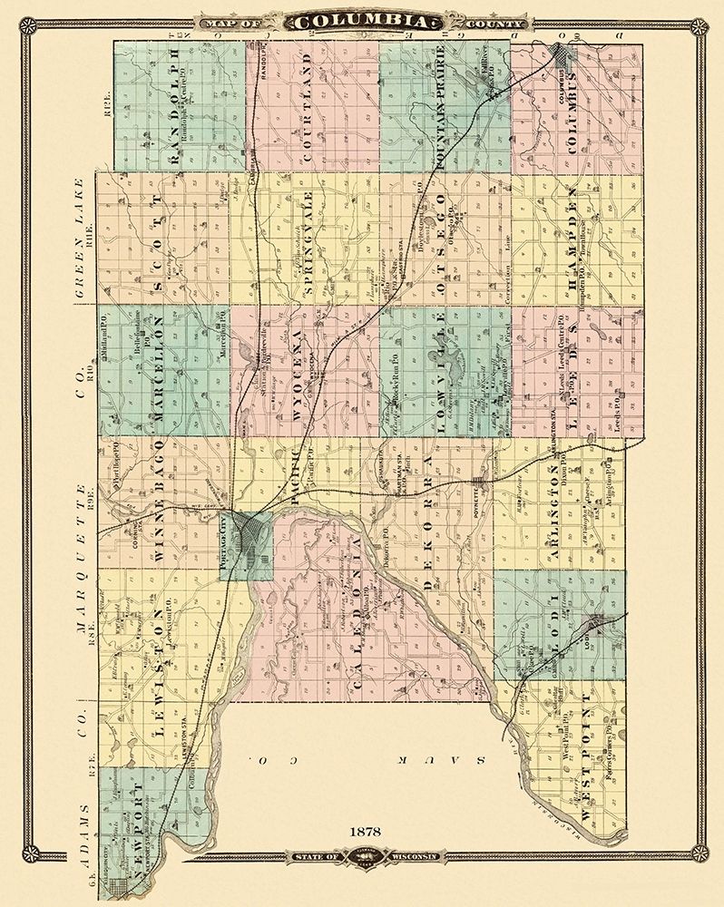 Columbia Wisconsin Landowner - Snyder 1878