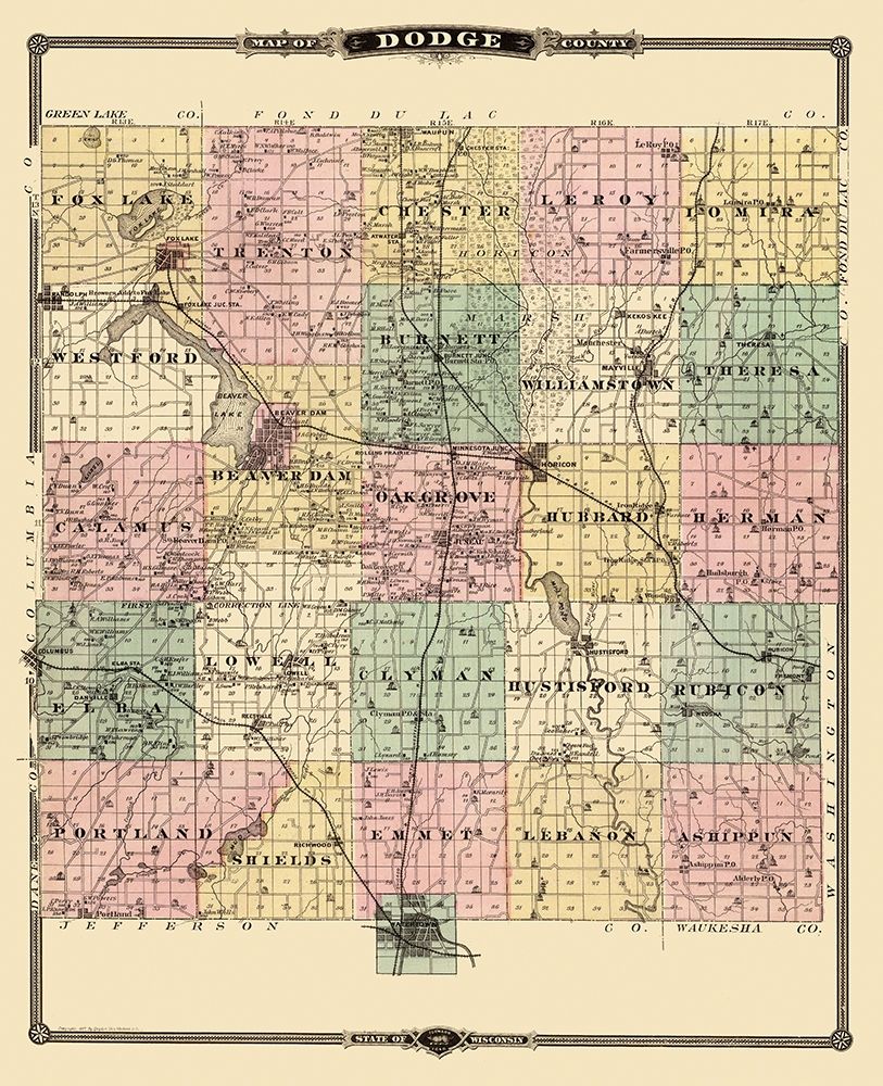Dodge Wisconsin Landowner - Snyder 1878