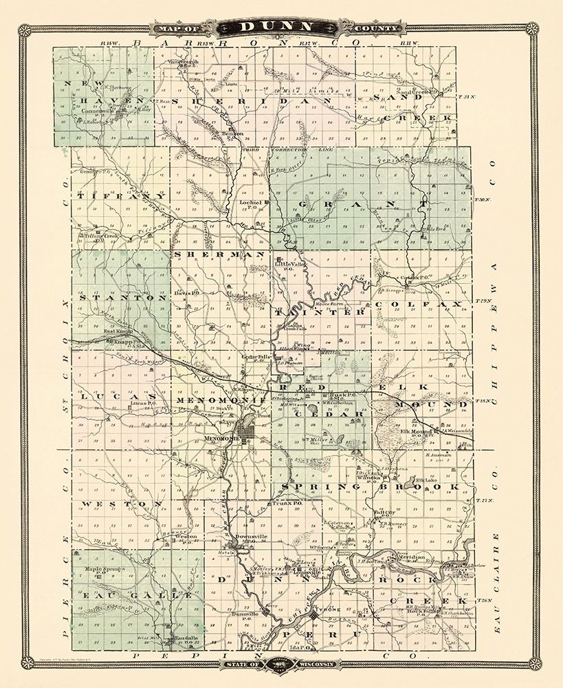 Dunn Wisconsin Landowner - Snyder 1878