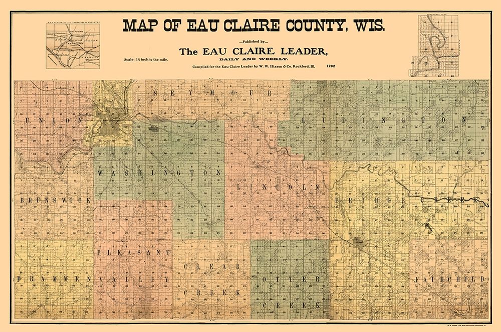 Eau Claire County Wisconsin - Hixon 1902