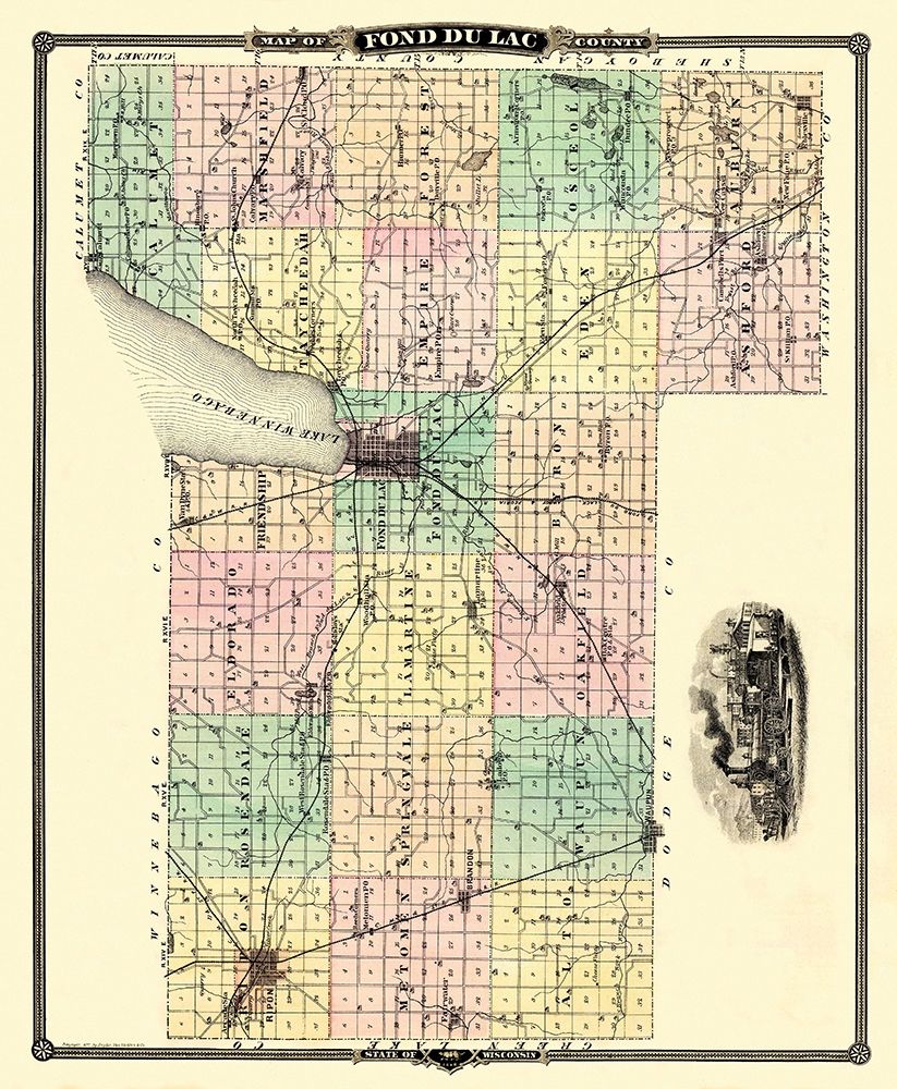 Fond Du Lac Wisconsin Landowner - Snyder 1878