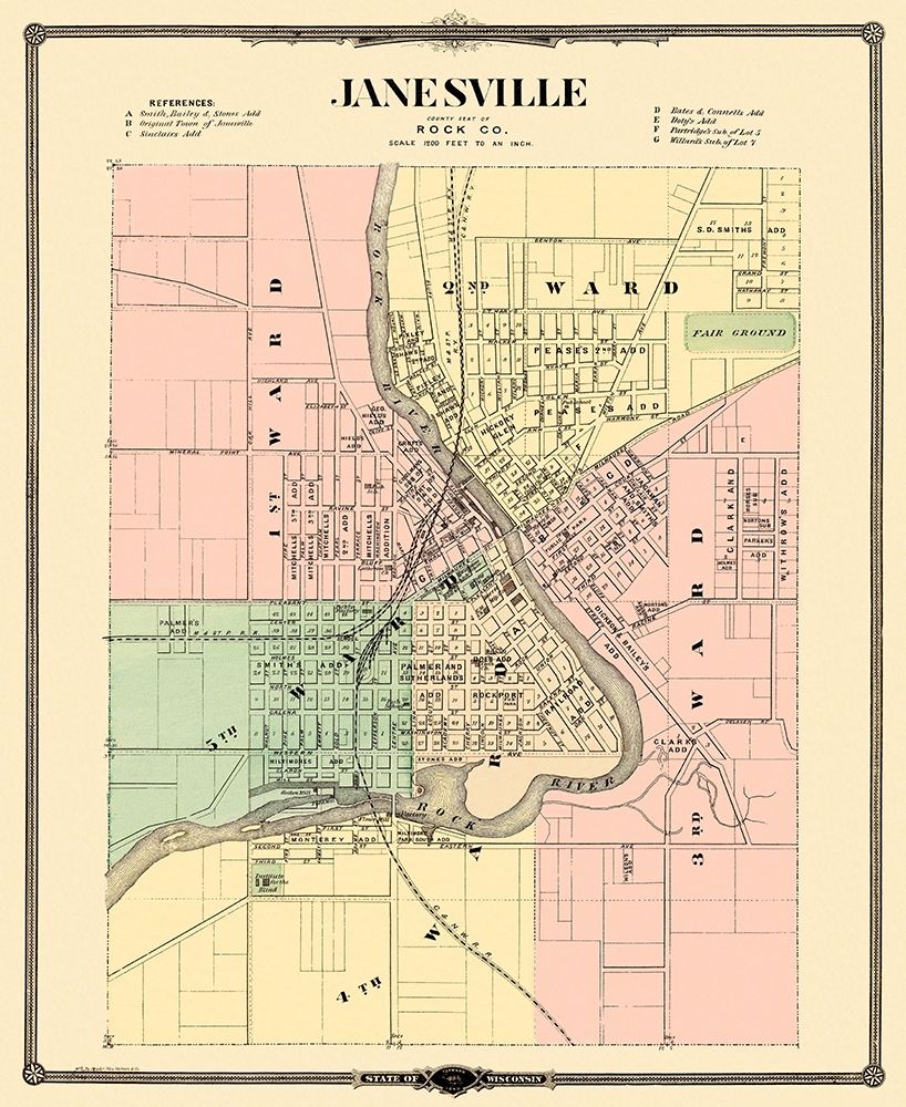 Janesville Wisconsin Landowner - Snyder 1878