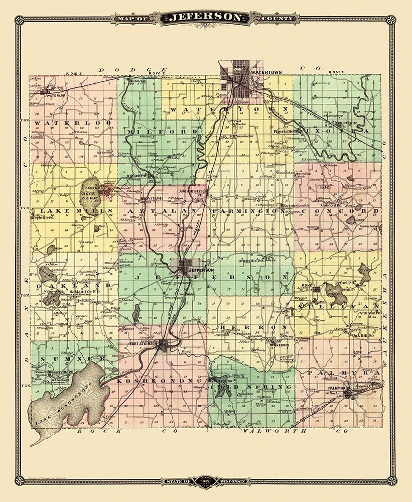 Jefferson Wisconsin Landowner - Snyder 1878