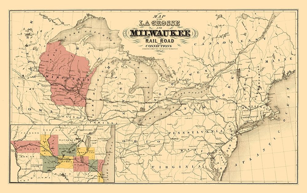 La Crosse and Milwaukee Railroad - Colton 1855