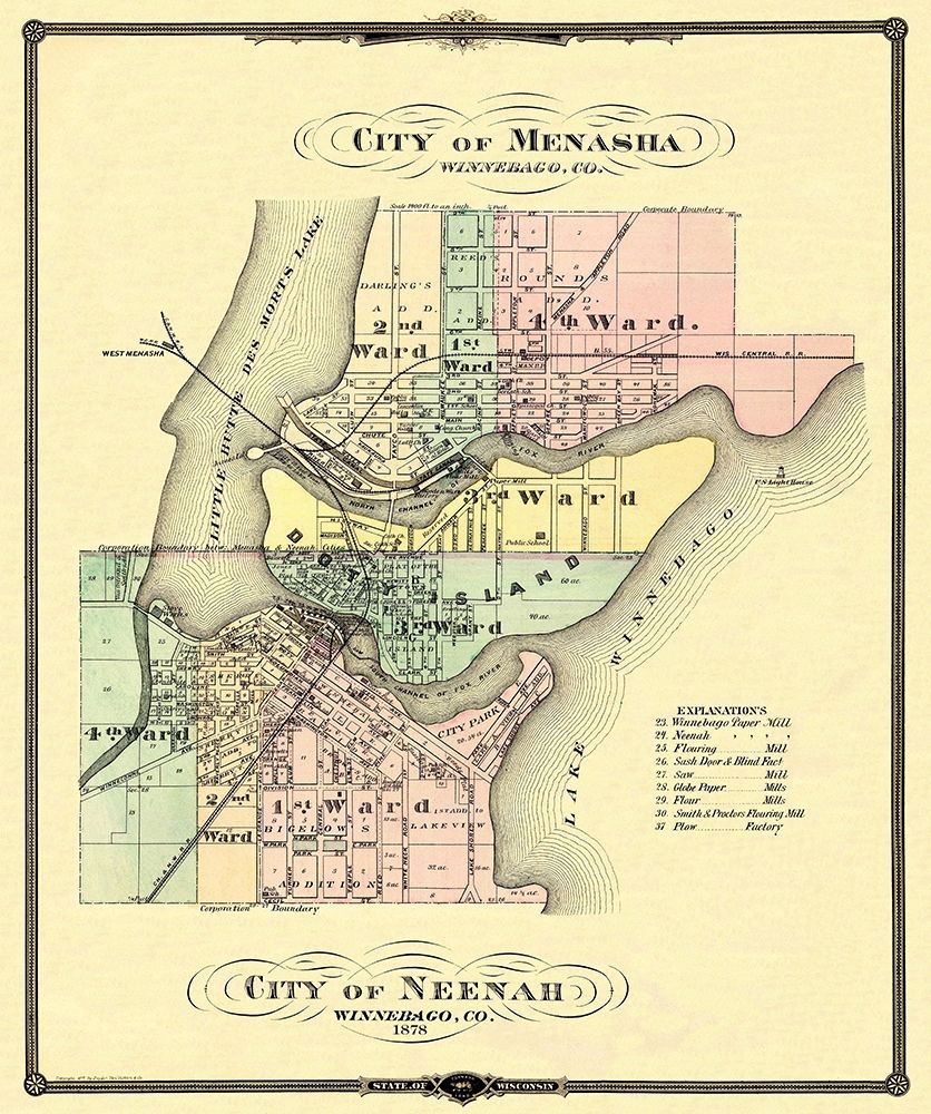 Menasha, Neenah Wisconsin - Snyder 1878