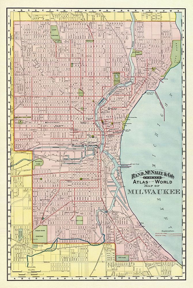 Milwaukee Wisconsin - Rand McNally 1894