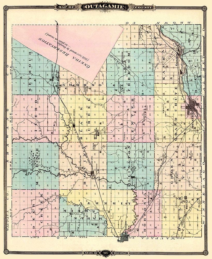 Outagamie Wisconsin Landowner - Snyder 1878