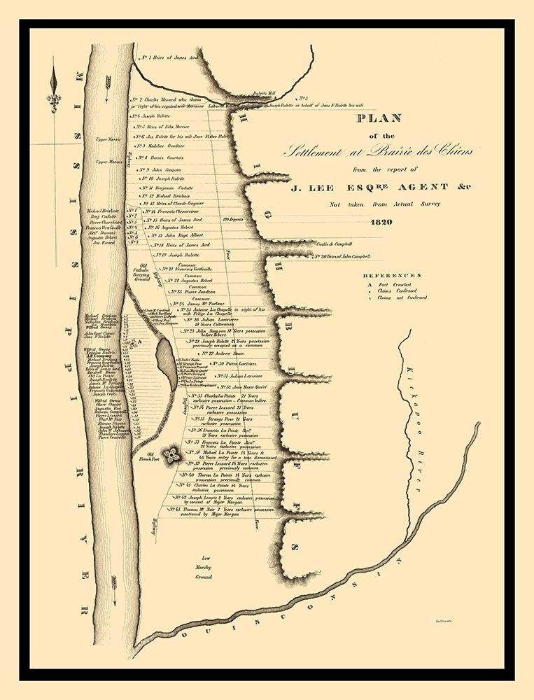 Prairie Du Chien Wisconsin Landowner - Lee 1820