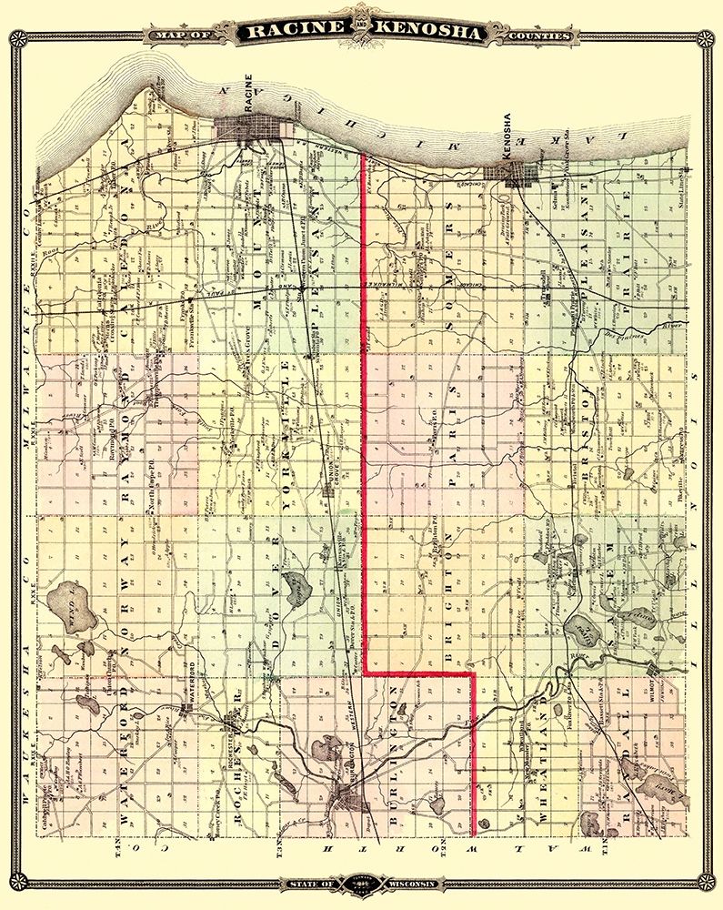 Racine  Kenosha Wisconsin Landowner - Snyder 1878
