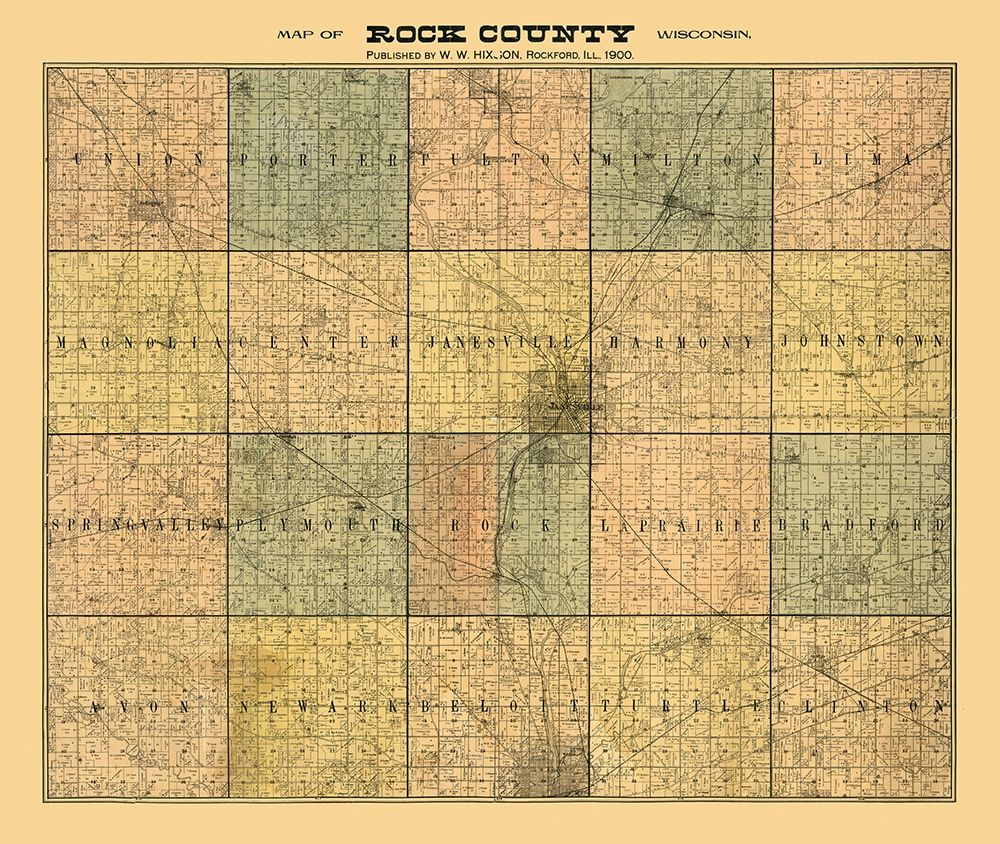 Rock County Wisconsin - Hixon 1900
