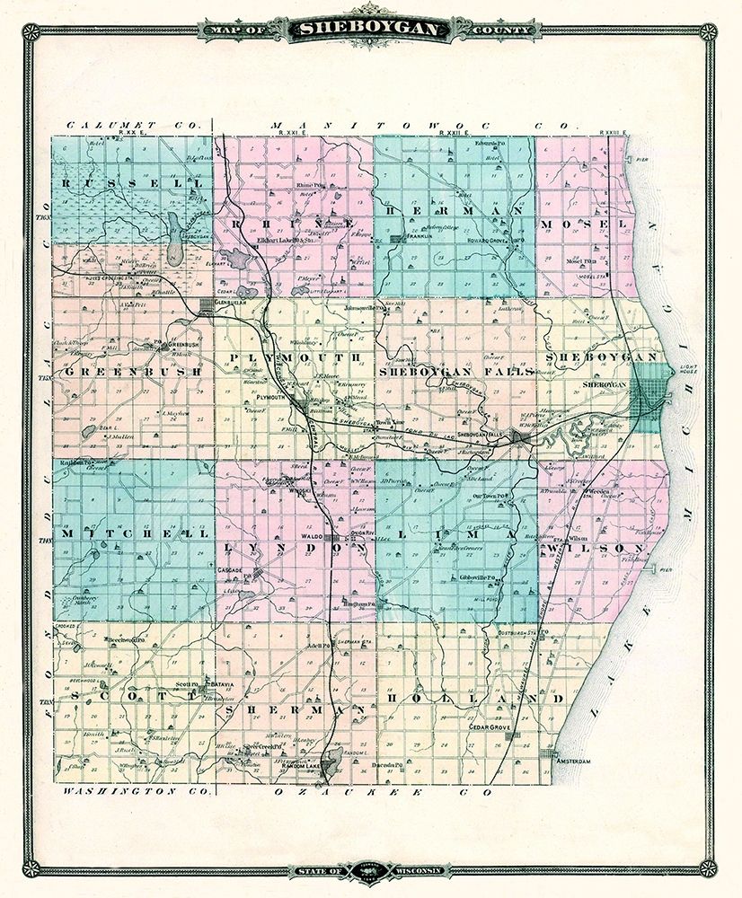 Sheboygan Wisconsin Landowner - Snyder 1878
