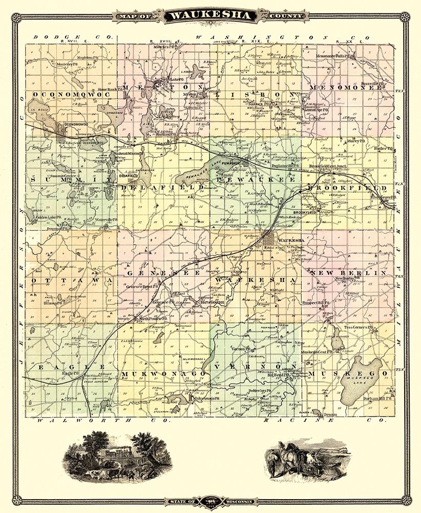 Waukesha Wisconsin Landowner - Snyder 1878