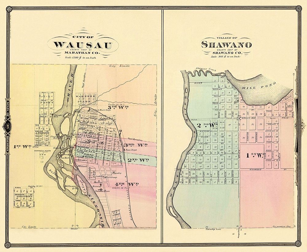 Wausau, Shawano Wisconsin - Snyder 1878