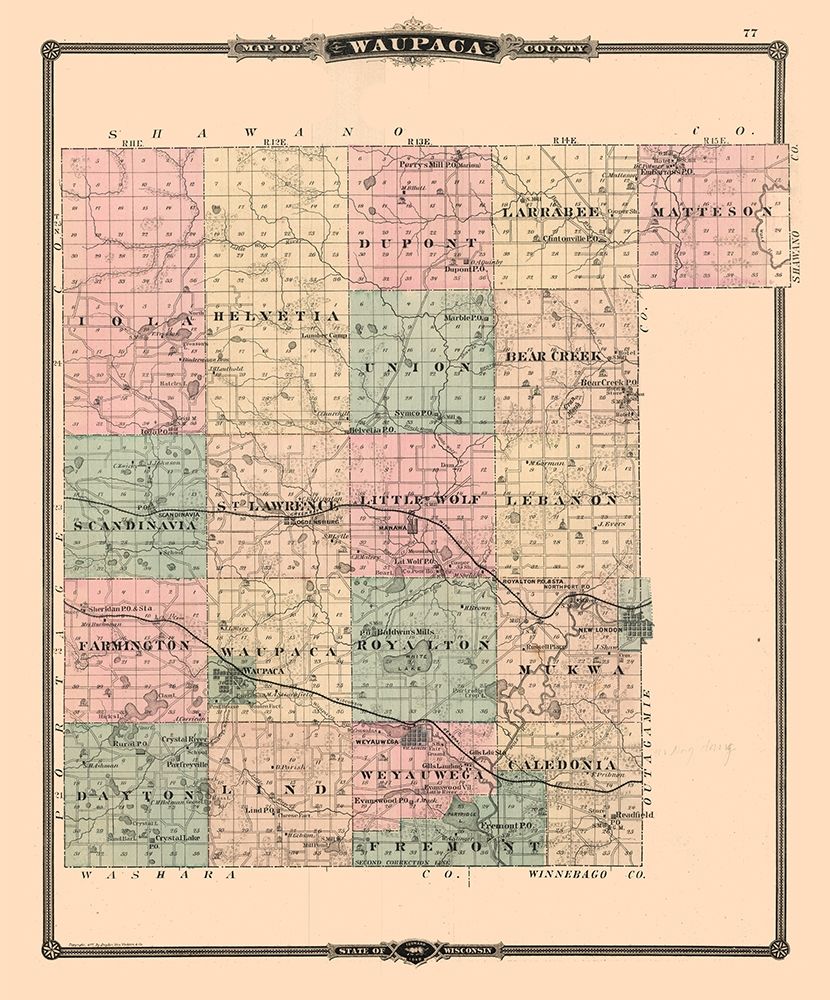 Waupaca County  Wisconsin - Snyder  1877