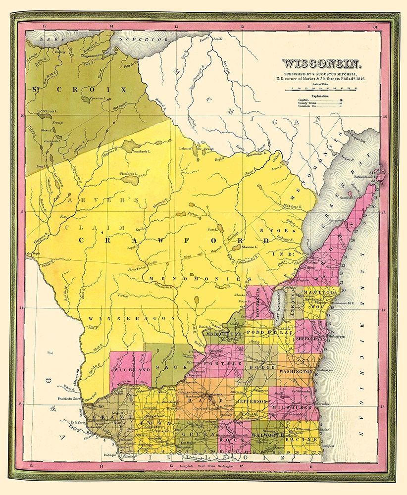 Wisconsin Territory - Mitchell 1846