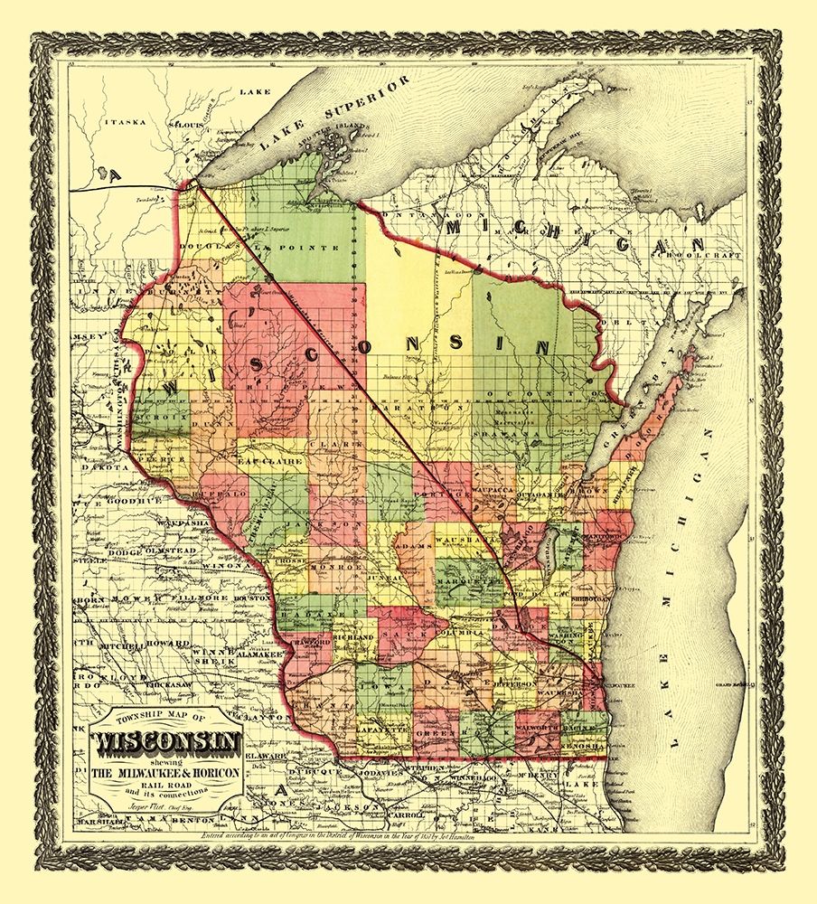 Wisconsin Townships - Hamilton 1857