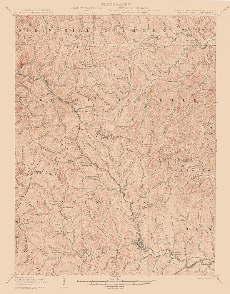Mannington West Virginia Quad - USGS 1905