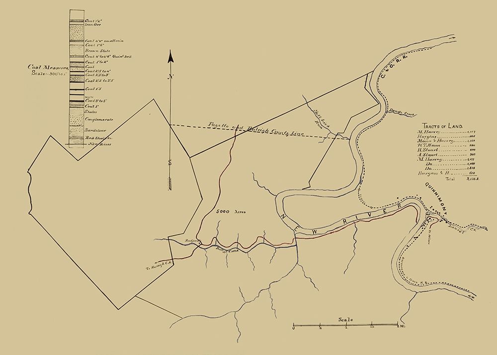 New River Coal Mine Survey West VA - Anon 1880
