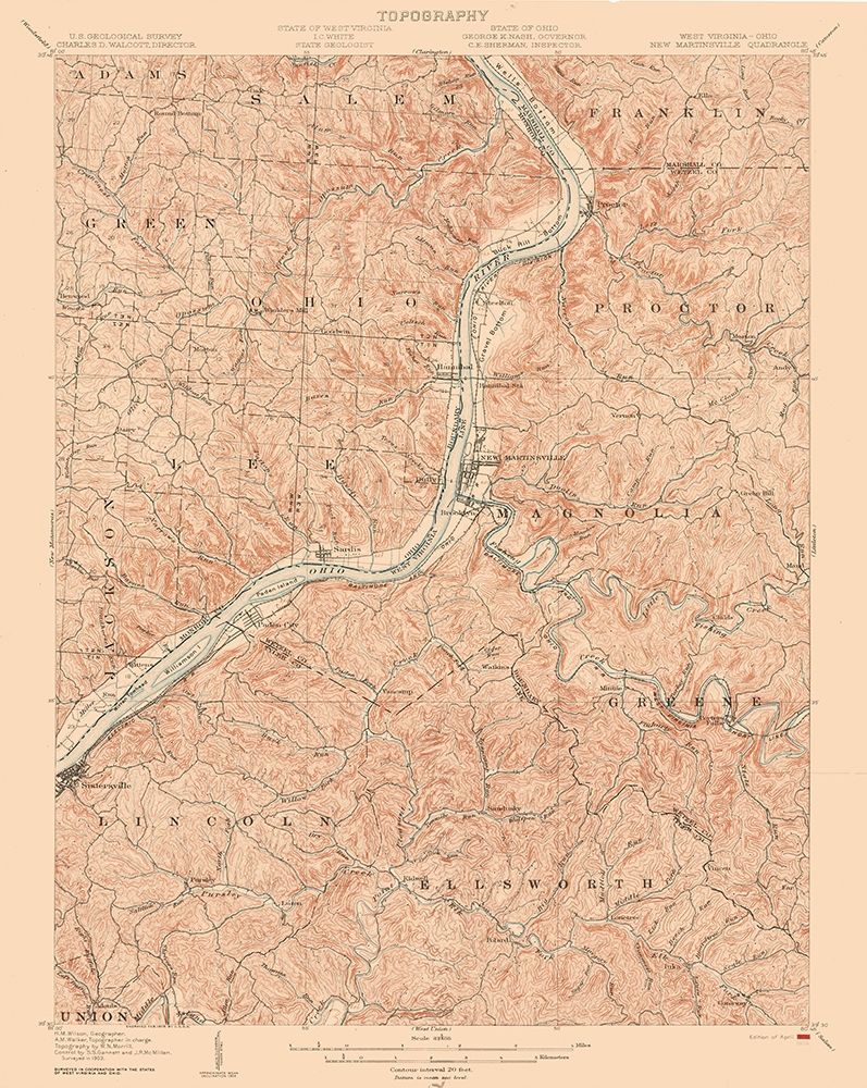 New Martinsville West Virginia Quad - USGS 1905