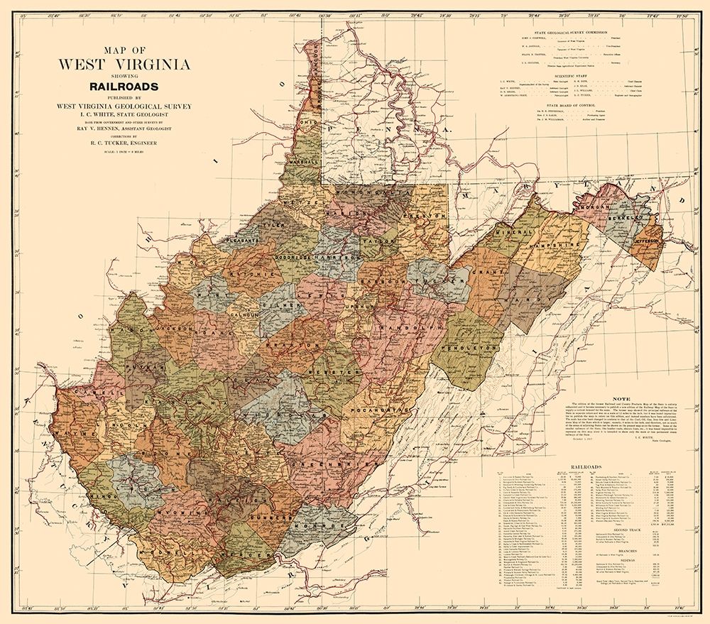 West Virginia Railroads - White 1917