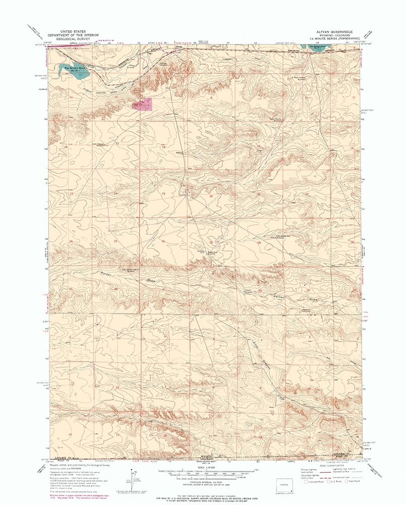 Altvan Wyoming Quad - USGS 1963