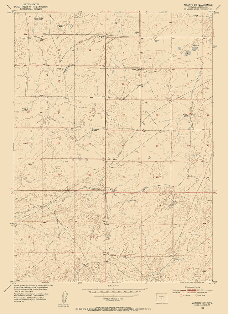 Arminto Wyoming Quad - USGS 1952