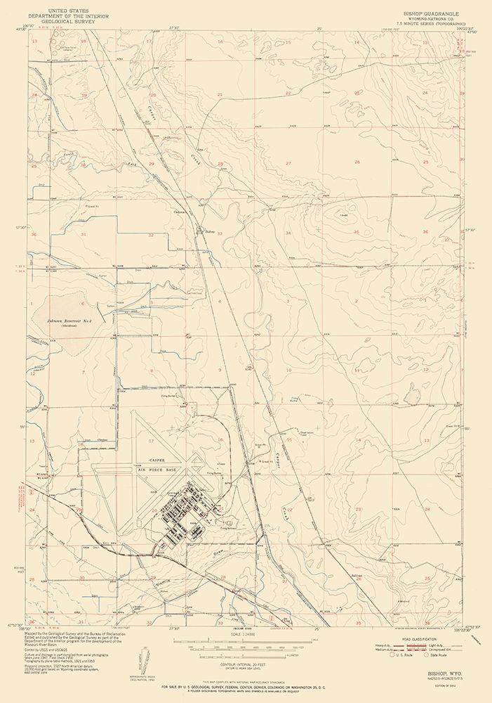 Bishop Wyoming Quad - USGS 1952