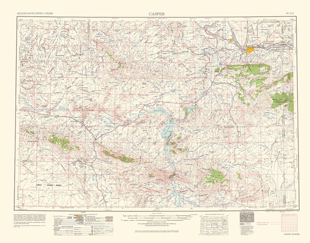 Casper Wyoming Quad - USGS 1962