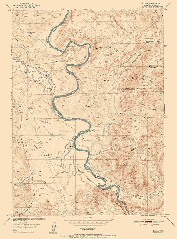 Cassa Wyoming Quad - USGS 1952
