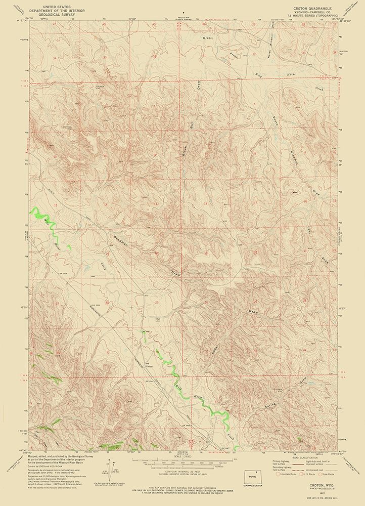 Croton Wyoming Quad - USGS 1972