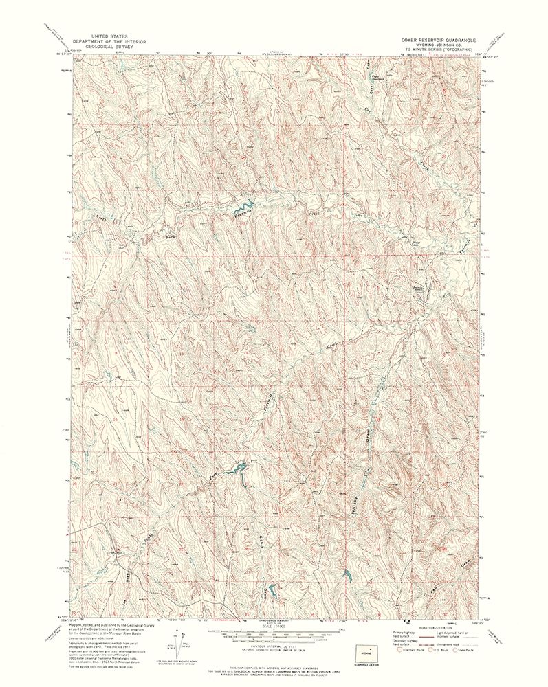 Coyer Reservoir Wyoming Quad - USGS 1972