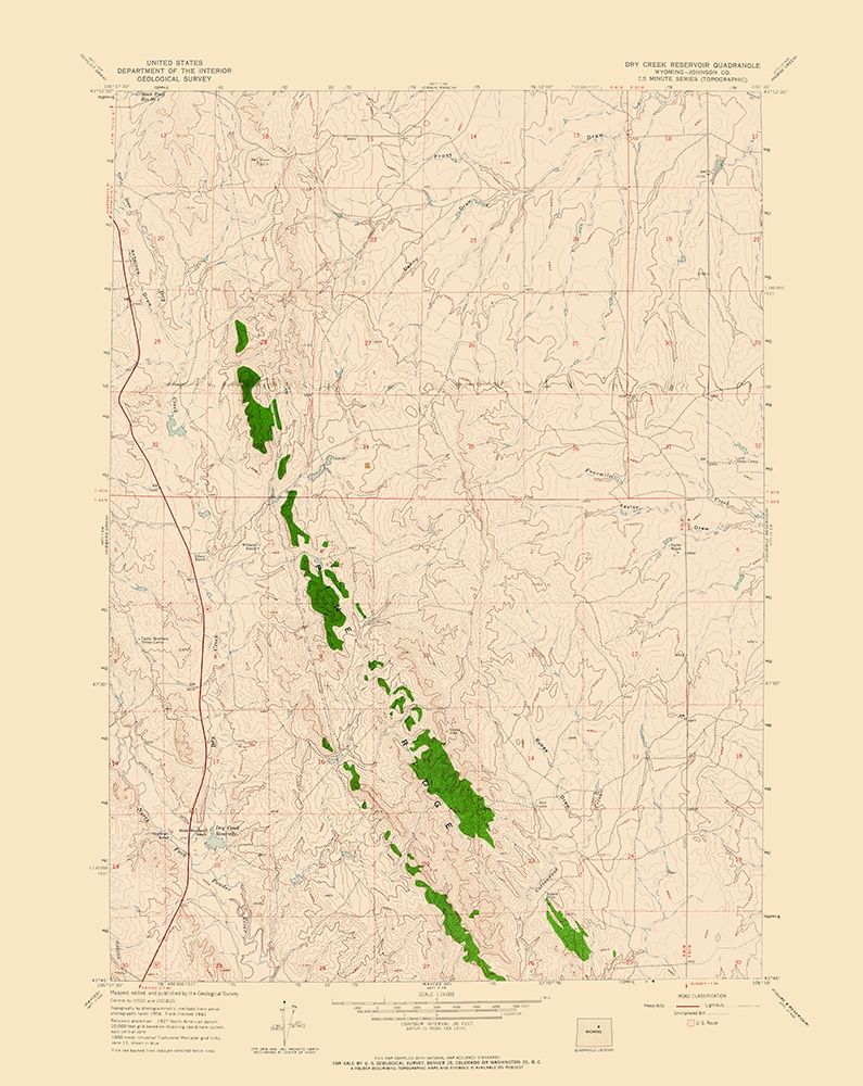 Dry Creek Reservoir Wyoming Quad - USGS 1961